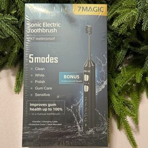 7Magic Sonic Electric Toothbrush with Bonus Heads NEW